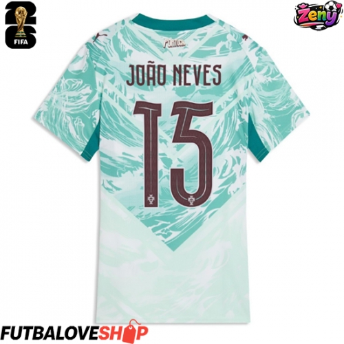 Dres Portugalsko Joao Neves #15 Preč pre Ženy MS 2026 Krátky Rukáv